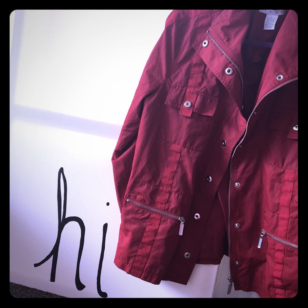 Fire engine red, CAbi jacket.